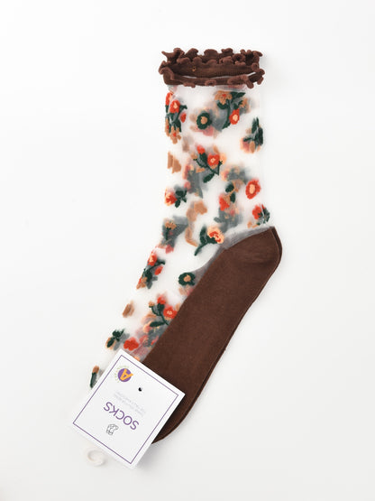 Rufia - Sheer Floral Ankle Socks
