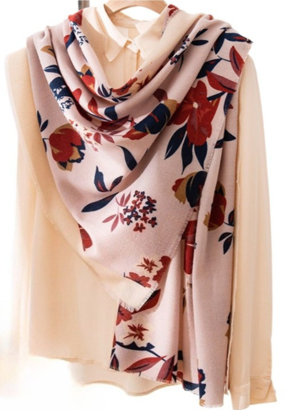 Scarvii - Elegant Winter Floral Print Scarf & Shawl