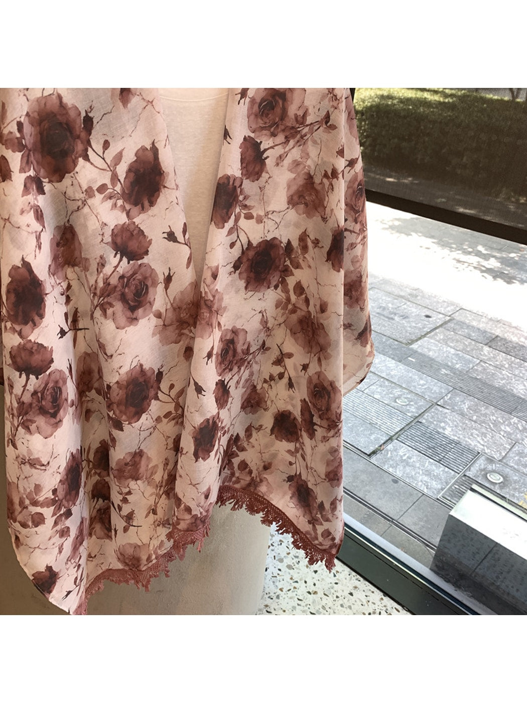 Scarvii - Floral Plain Weave Women's Shawl Scarf