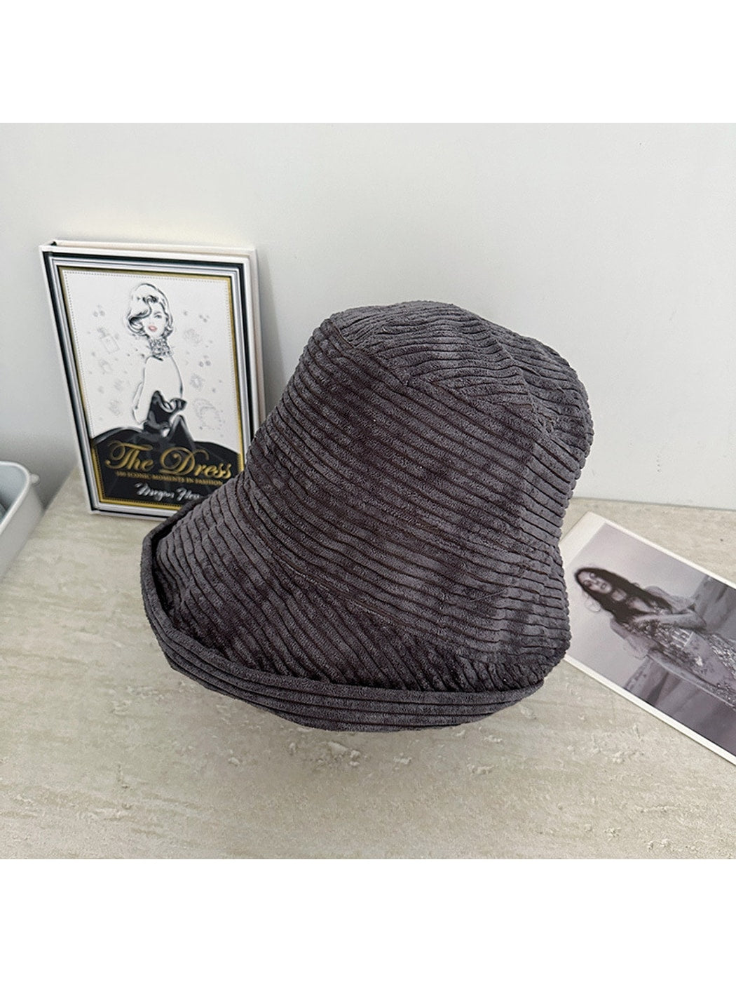 Haila - Foldable Solid Color Round Crown Bucket Hat