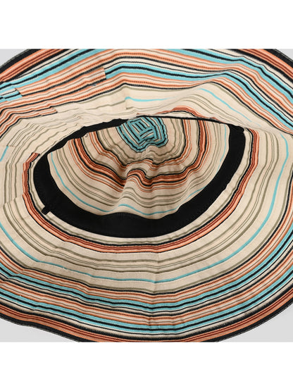 Haila - Colorful Striped Wide Brim Bucket Hat
