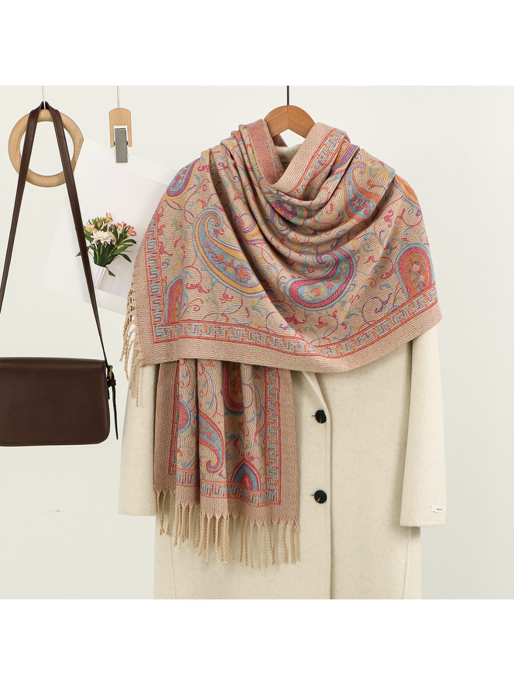 Scarvii - Winter Paisley Print Scarf Wrap - Versatile & Stylish