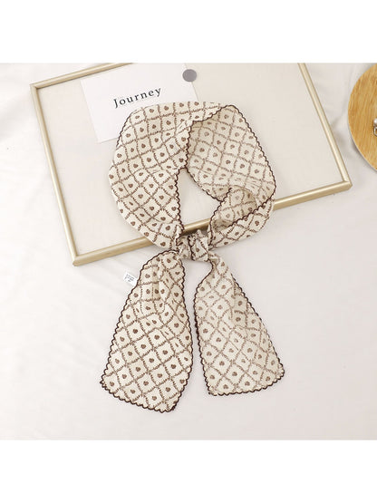 Scarvii - Printed Floral Neck Styling Narrow Scarf