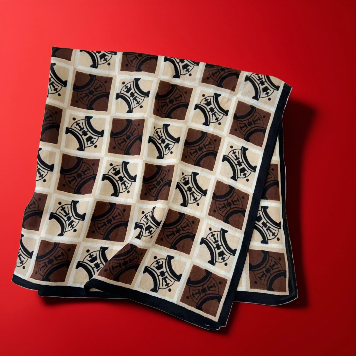Scarvii - Letter Print Checkered Scarf