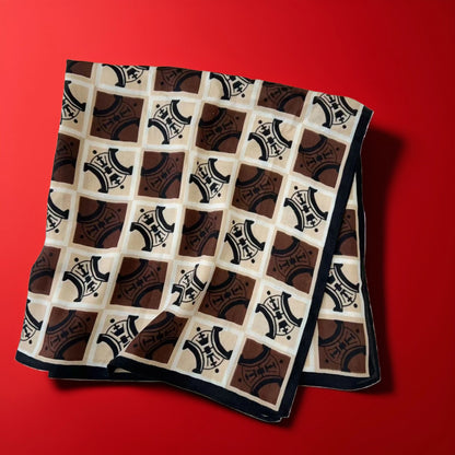 Scarvii - Letter Print Checkered Scarf