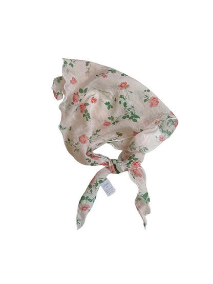 Scarvii - Fresh Style Floral Printed Triangle Scarf - Light & Airy