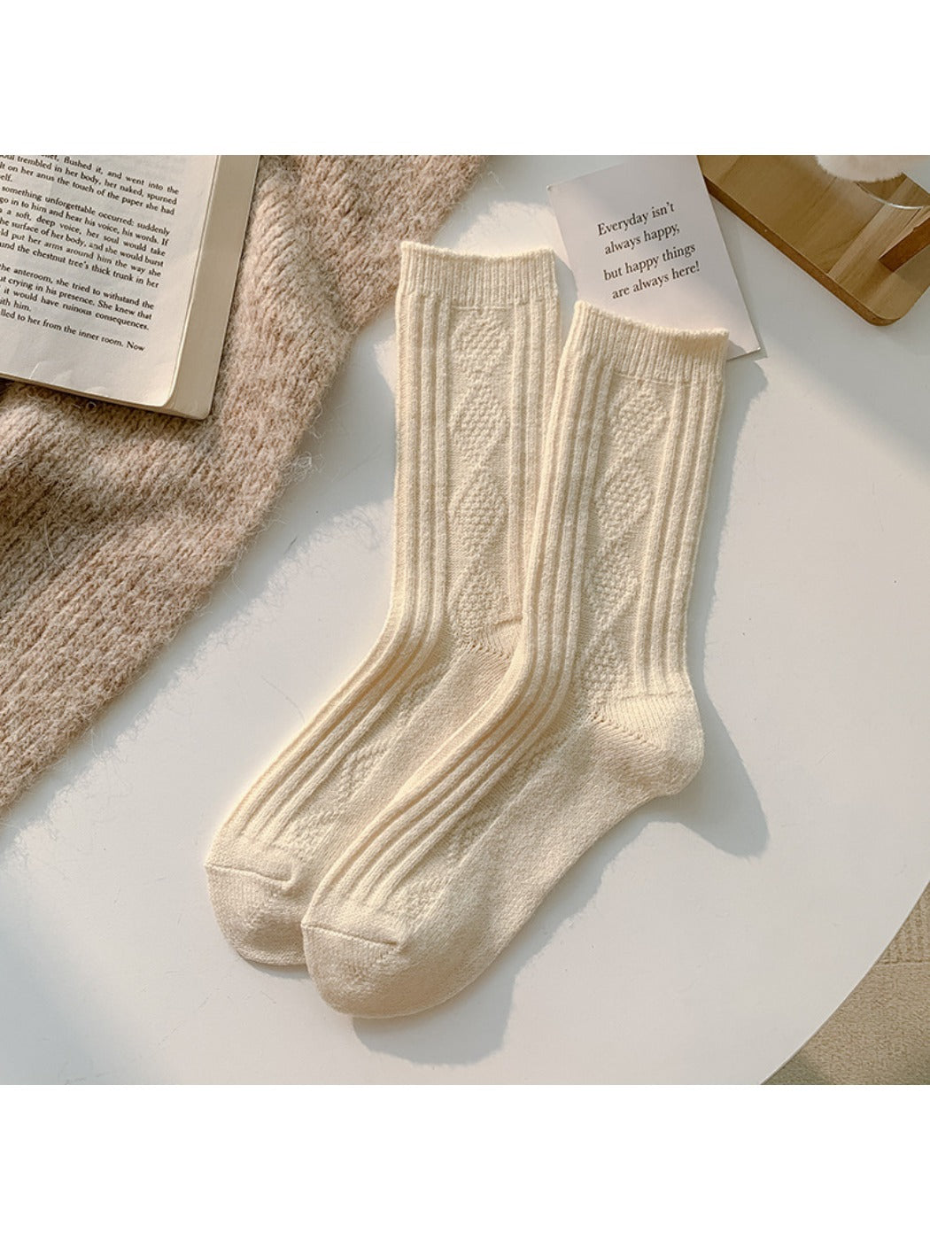 Rufia - Solid Color Mid-Calf Socks