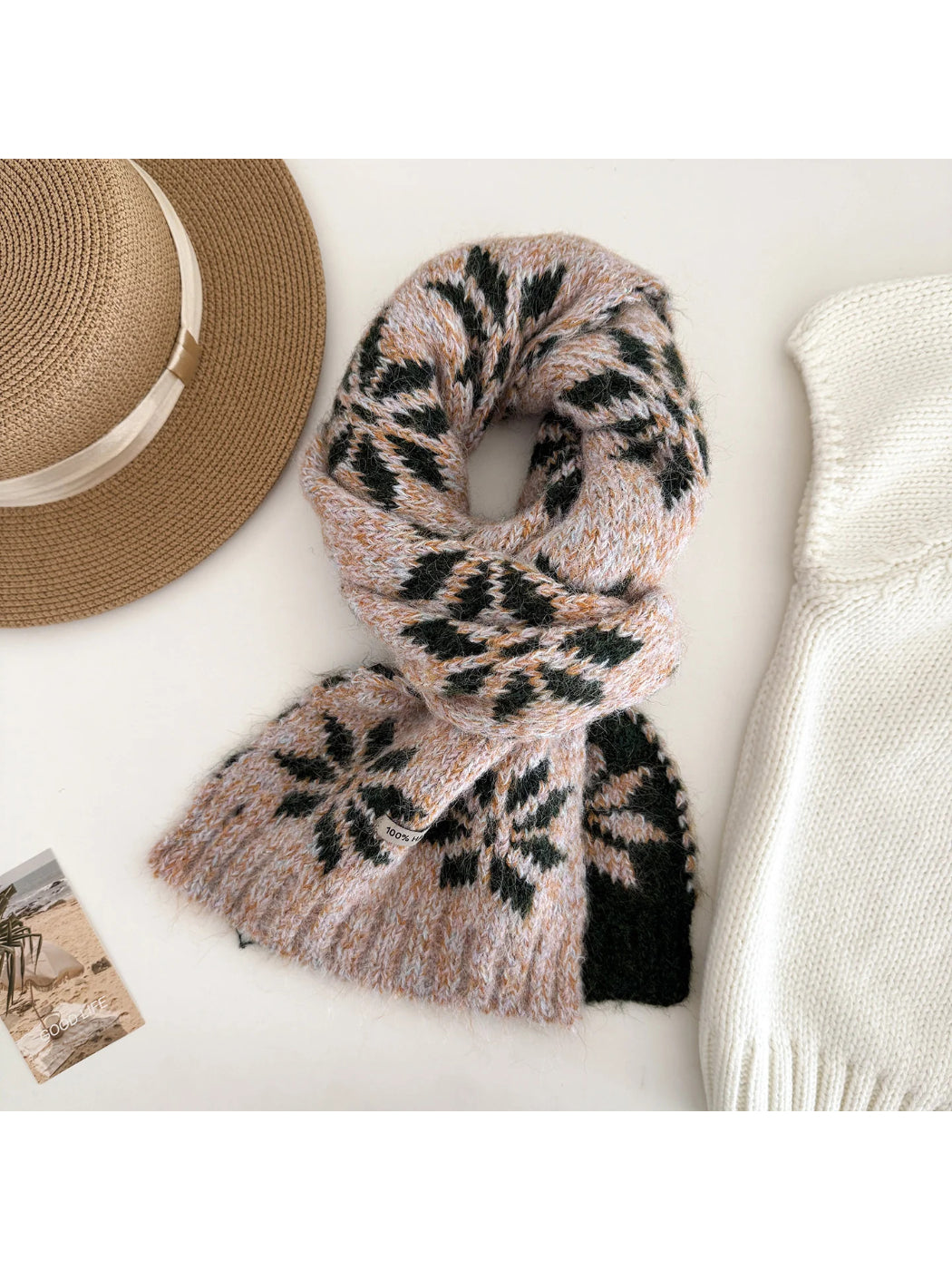 Scarvii - Nordic Snowflake Knit Scarf