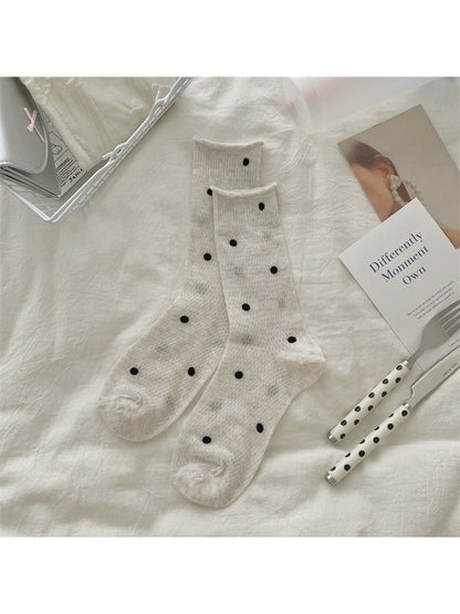 Rufia - Polka Dot Mesh Everyday Crew Socks