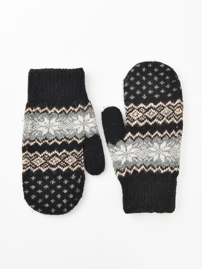 Gloving - Unisex Warm Snowflake Knit Mittens