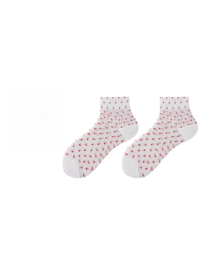 Rufia - Minimal Dot Pattern Muted Crew Socks