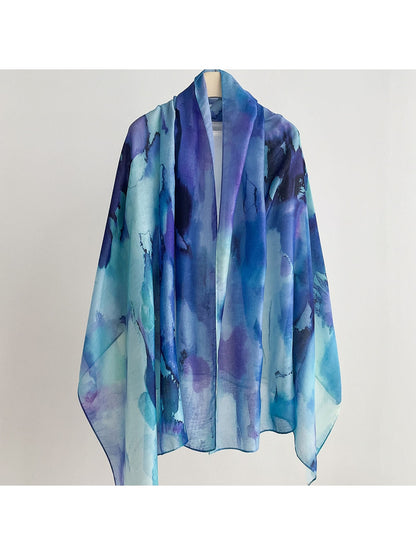 Scarvii - Watercolor Plant Print Summer Wrap Scarf