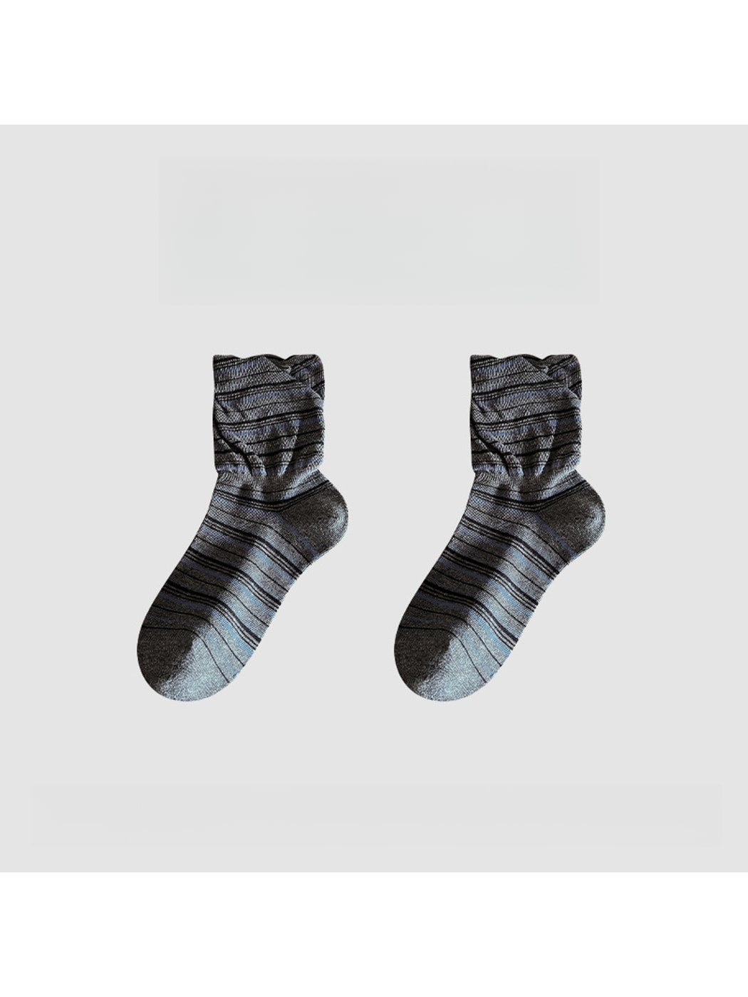 Rufia - Striped Colorblock Casual Crew Socks