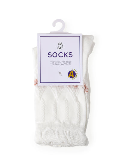 Rufia - White Rolled Edge Socks for Women