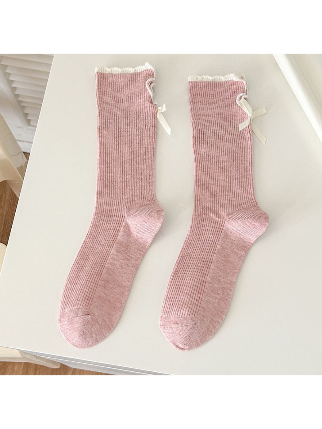 Rufia - Ribbed Bow Detail Crew Socks product image 5