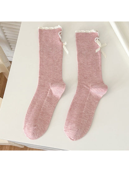 Rufia - Ribbed Bow Detail Crew Socks product image 5