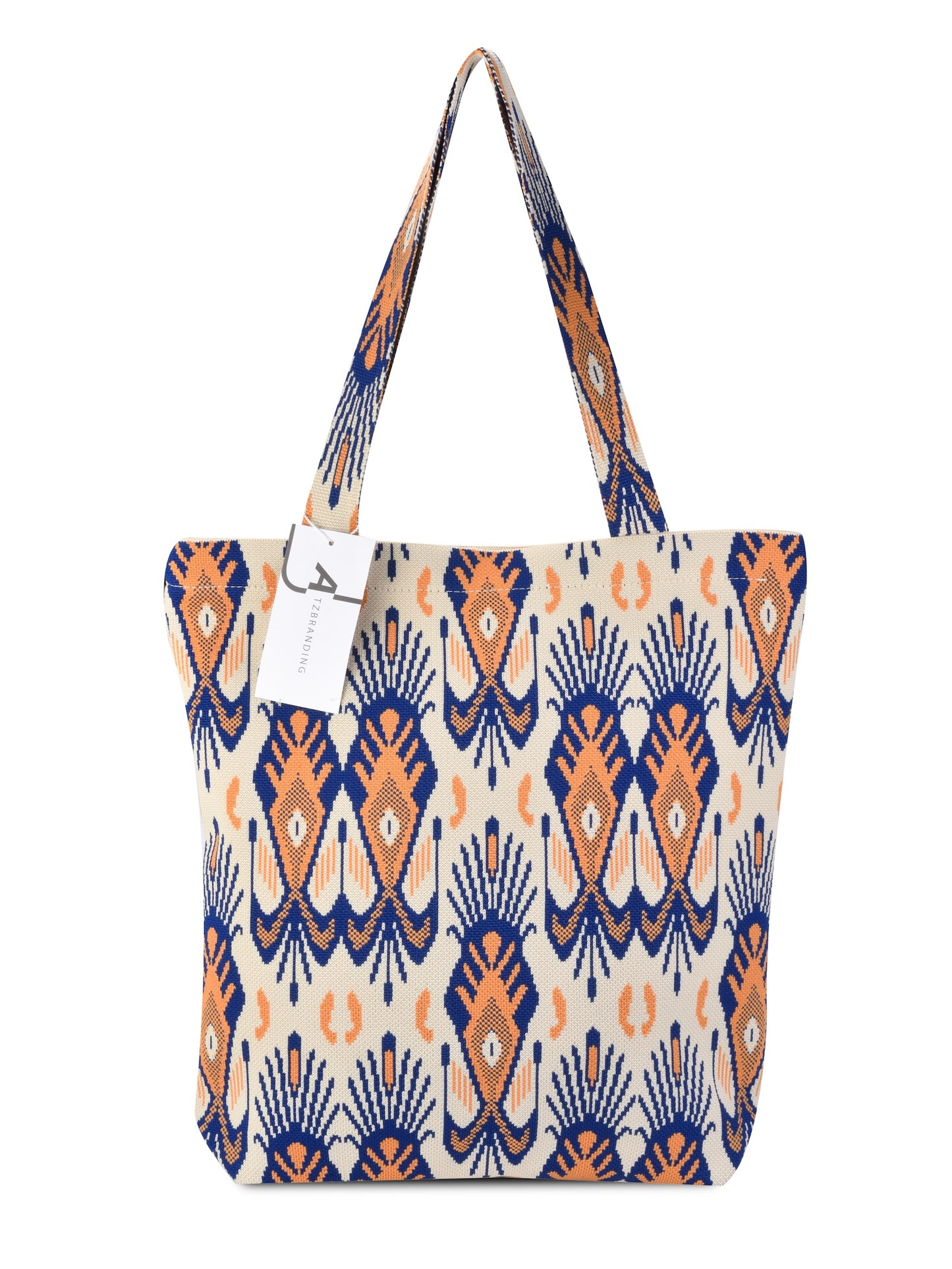 Cosbai - Atlas Print knit Shoulder Bag - Spacious & Vintage