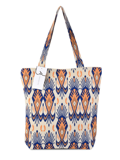 Cosbai - Atlas Print knit Shoulder Bag - Spacious & Vintage