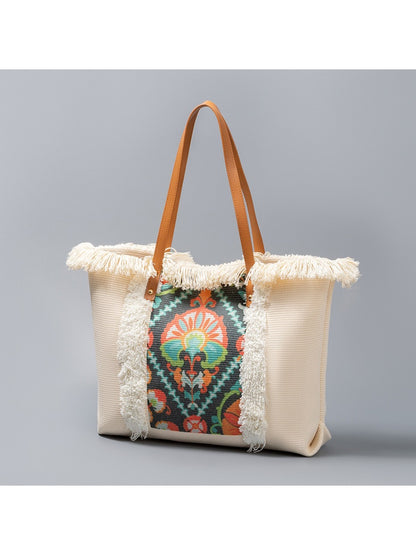 Cosbai - Boho Fringe Tote Bag
