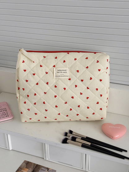Inside view of Cosbai Sweet Heart Travel Organizer Bag showing organized storage pockets