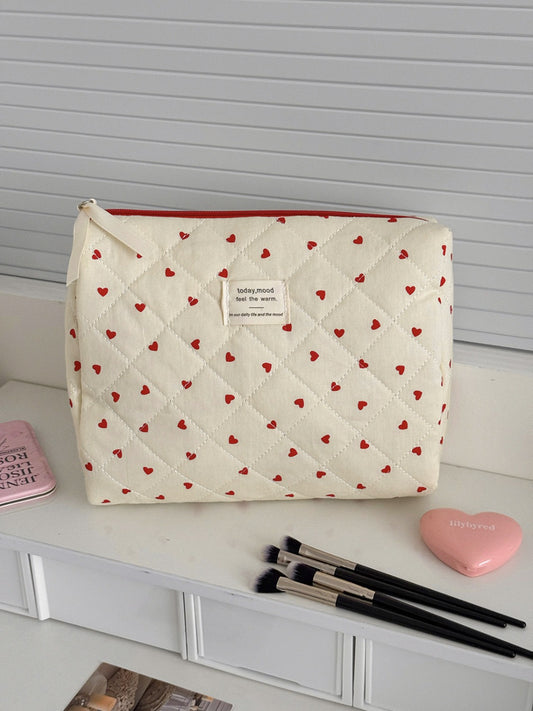 Inside view of Cosbai Sweet Heart Travel Organizer Bag showing organized storage pockets