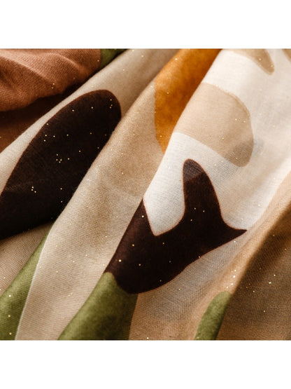 Scarvii - Abstract Art Scarf with Gold Foil & Glitter