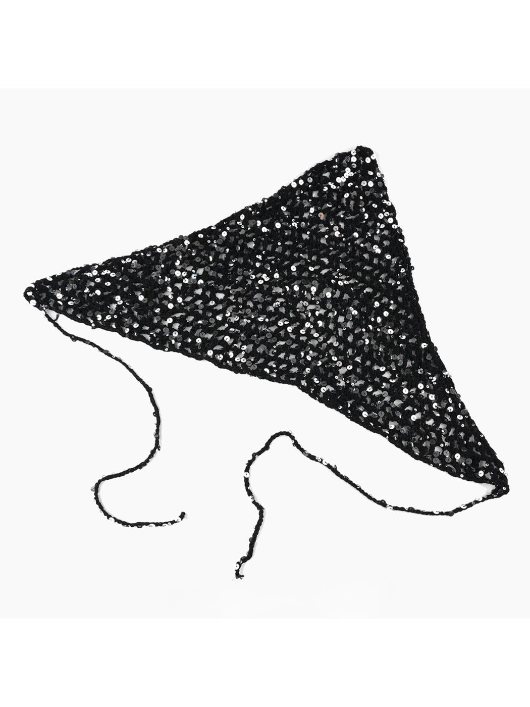 Scarvii - Sequin Openwork Tie Triangle Headband
