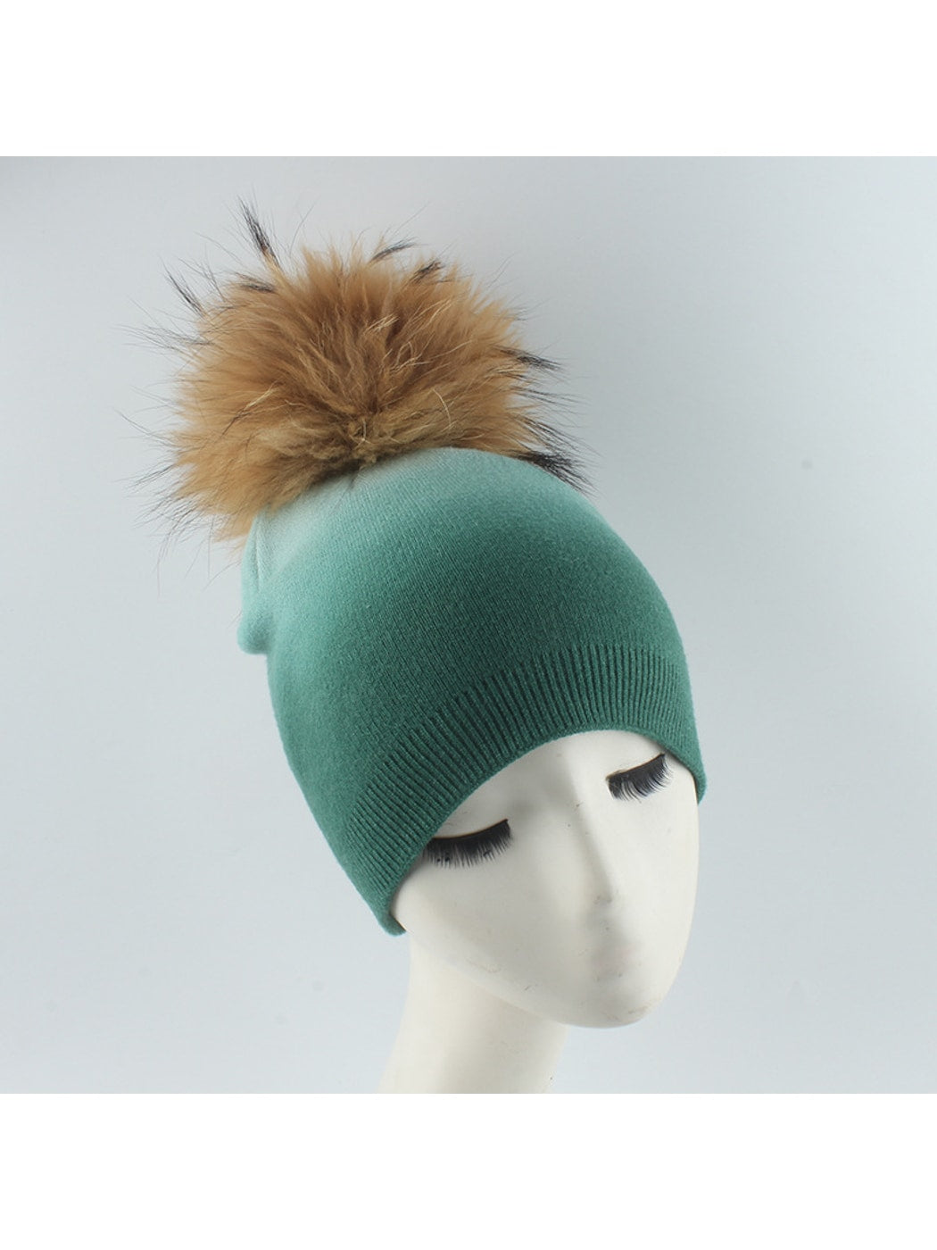 Haila - Winter Round Top Brimless Knit Beanie