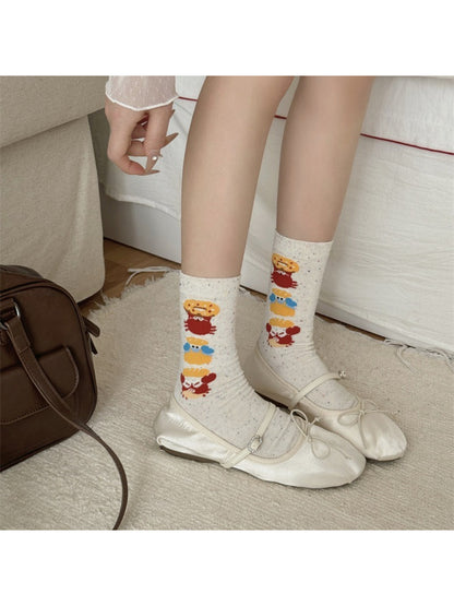 Rufia - Cute Crab Pattern Crew Socks