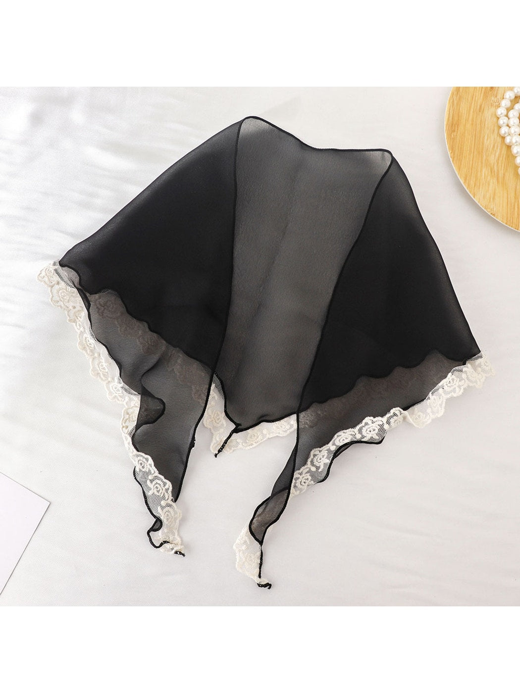 Scarvii - Lace Edge Vintage Style Triangle Bandana