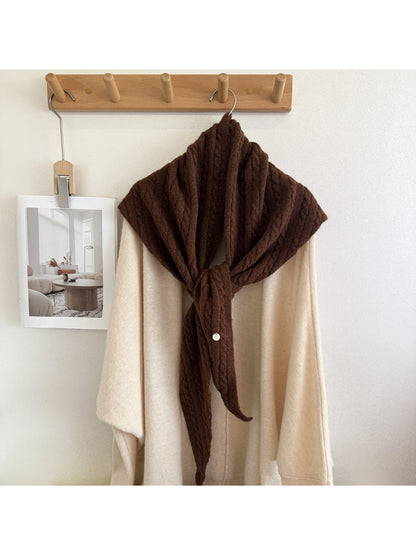 Scarvii - Raised Cable-Knit Triangle Scarf