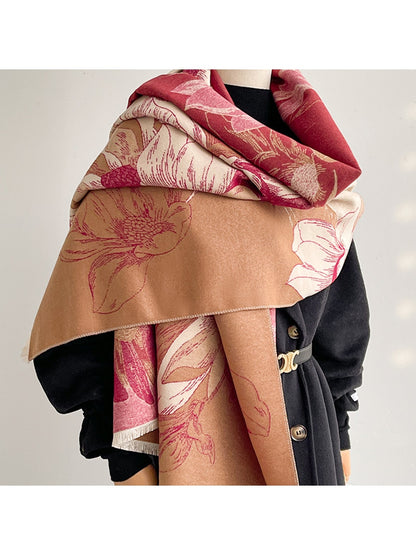 Scarvii - Reversible Camellia Jacquard Shawl