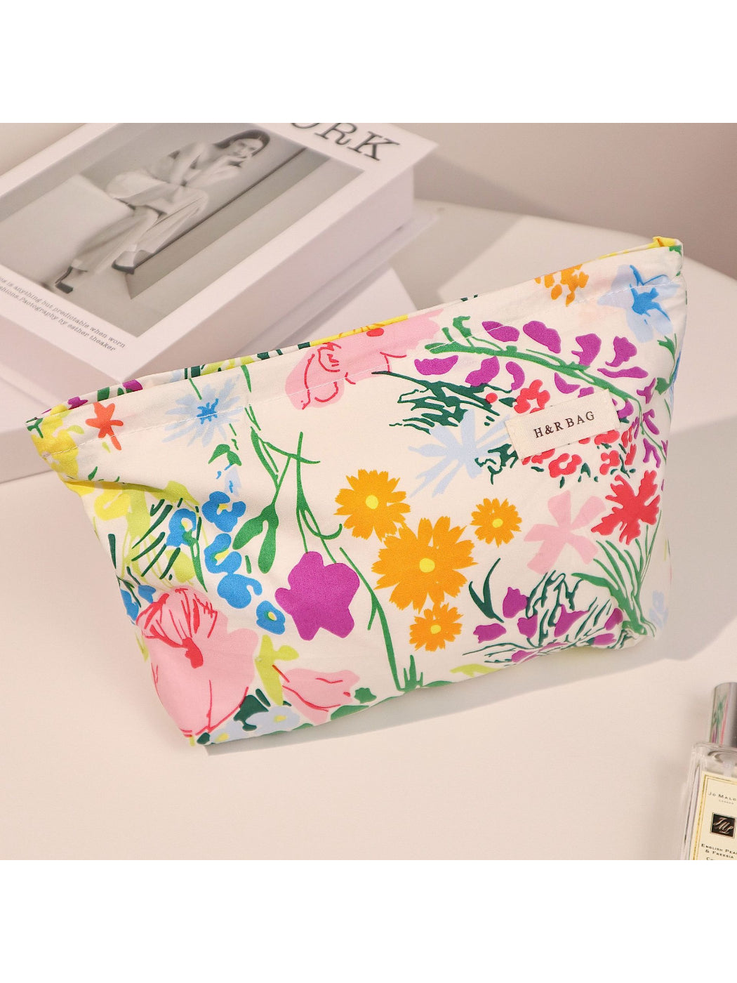 Cosbai - Floral Print Cosmetic Bag