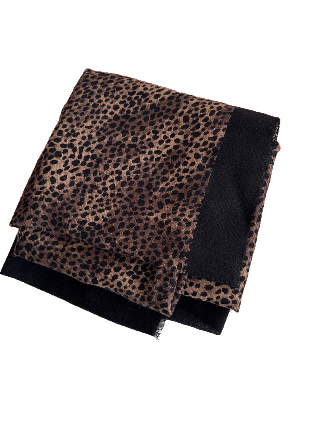 Scarvii - Cheetah Print Contrast Border Scarf