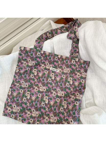 Cosbai - Floral Print Everyday Tote Bag