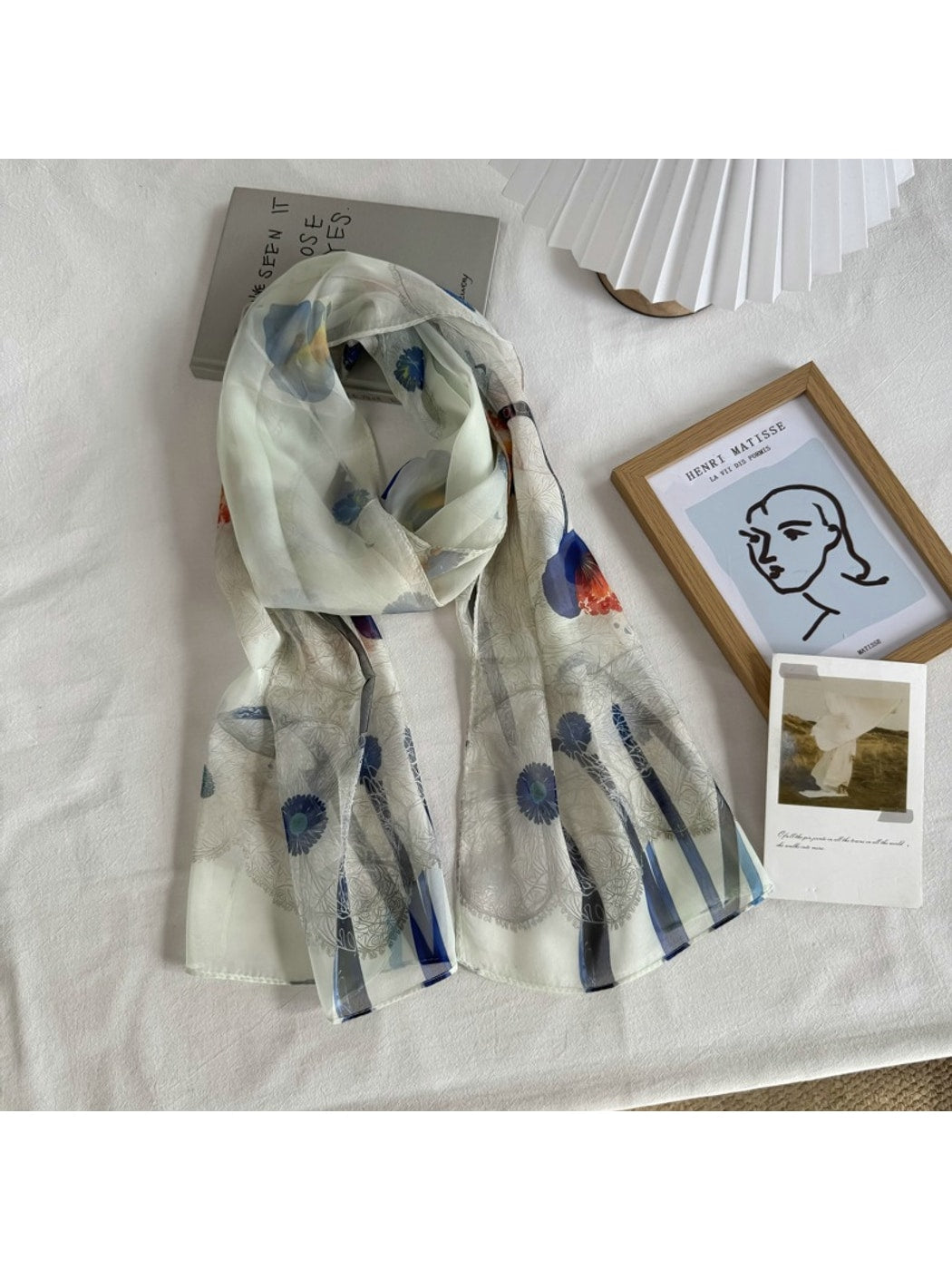 Scarvii - Floral Print Simple Styling Scarf