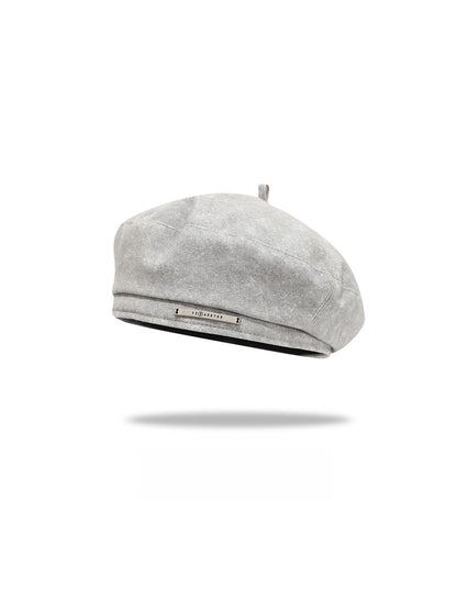 Haila - Solid Color Round Crown Beret