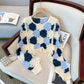 Crosa - Floral Pattern Hollow Knit Sweater