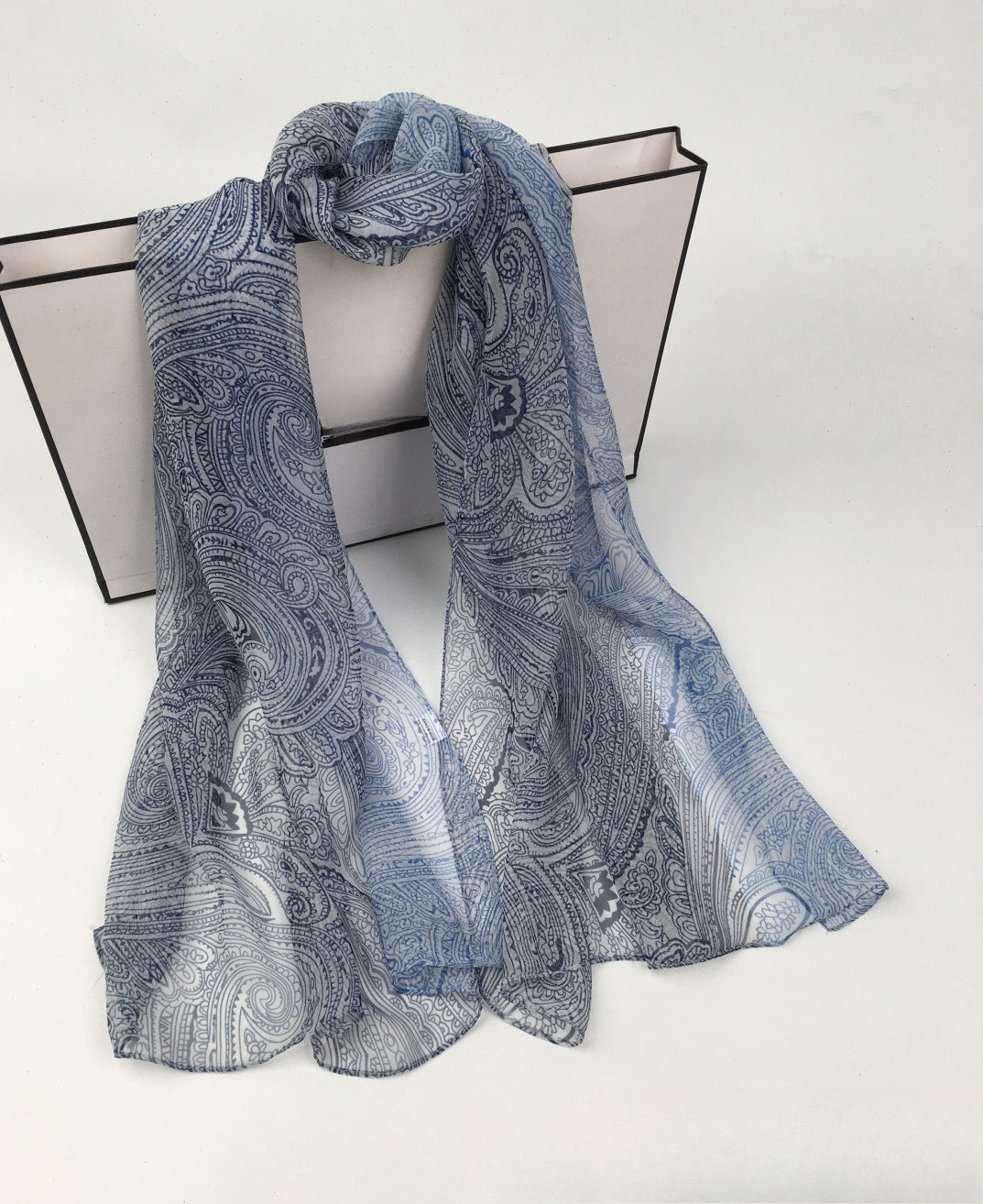 Scarvii light stylish oversized vintage paisley scarf image 1