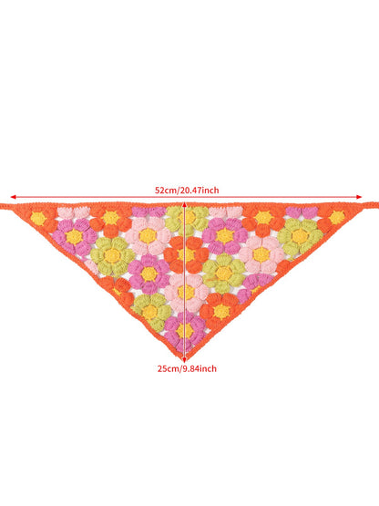 Scarvii Colorful Crochet Flower Tie Headband