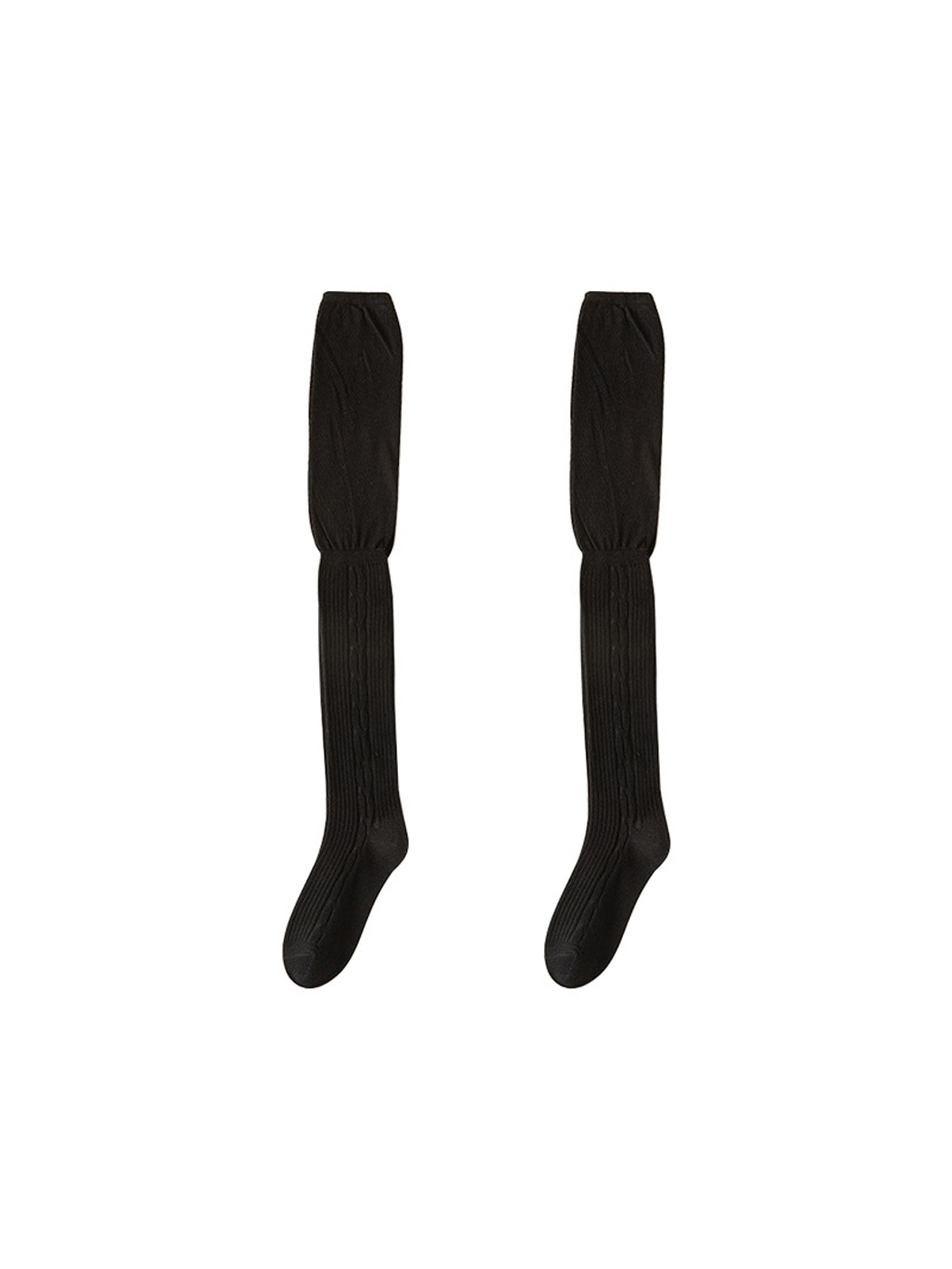 Rufia - Solid Color Textured Knee-High Socks