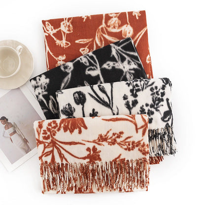 Scarvii - Floral Fringe Winter Scarf