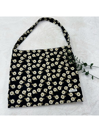 Cosbai - Floral Print Shoulder Bag