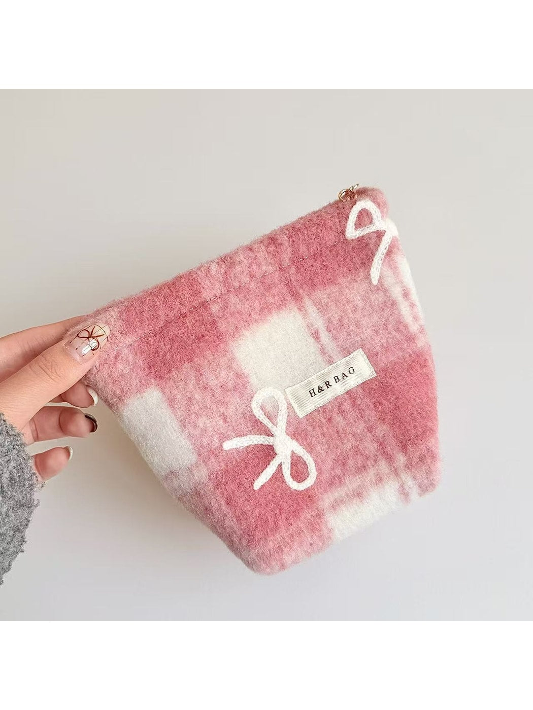 Cosbai - Bow Print Handheld Women's Makeup Bag