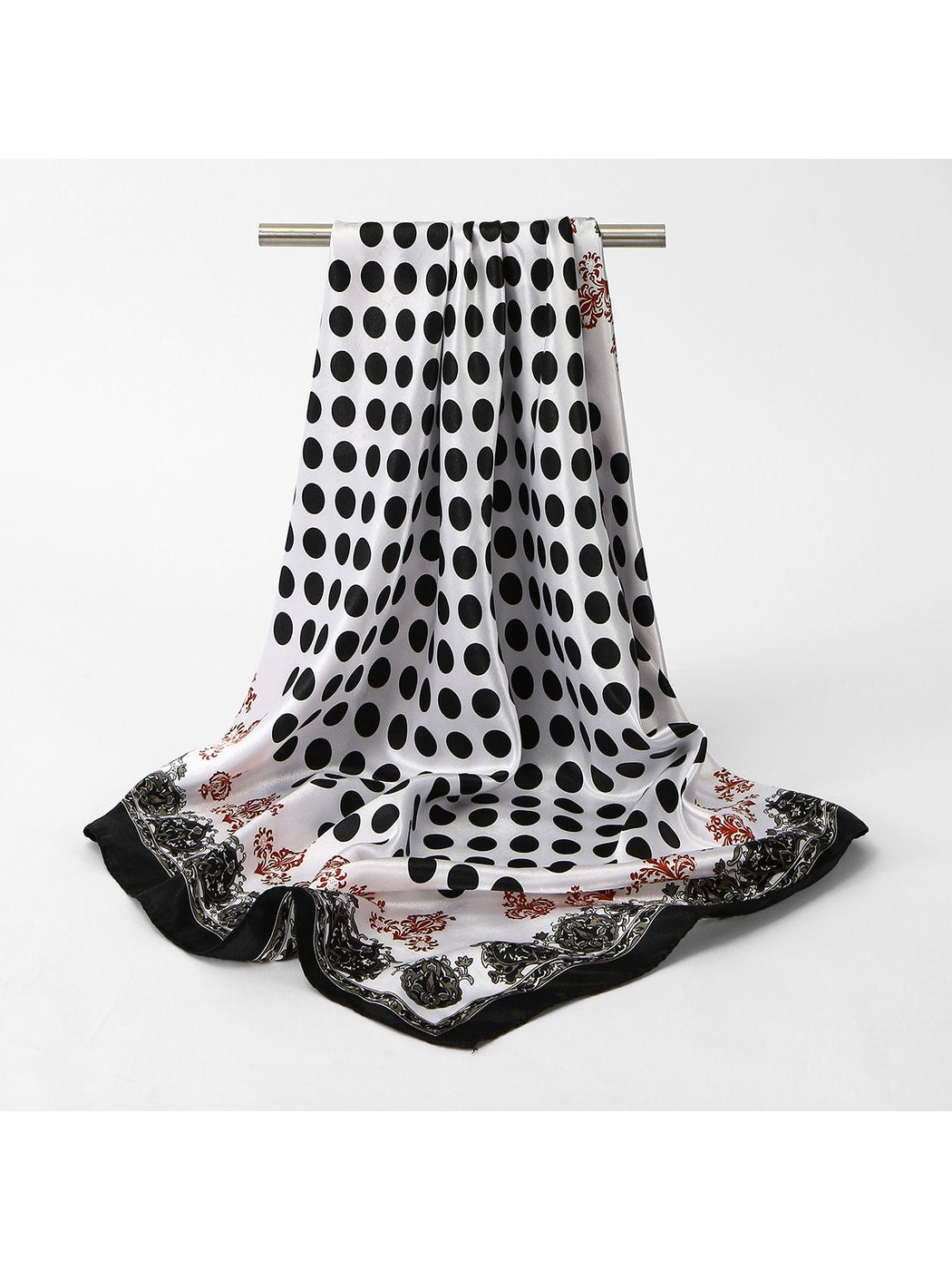 Scarvii - Retro Polka Dot Printed Fashion Square Scarf