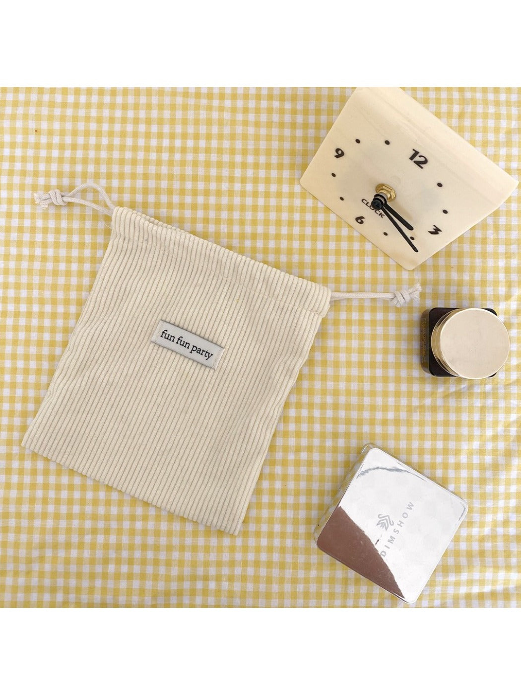 Cosbai - Corduroy Drawstring Pouch & Storage Bag