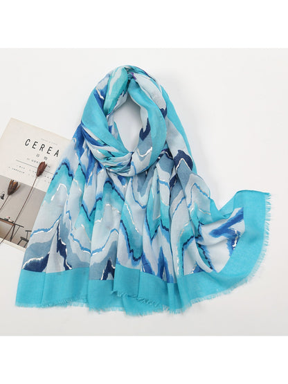 Scarvii - Color-Blocked Shawl Scarf with Tassels - Stylish & Versatile