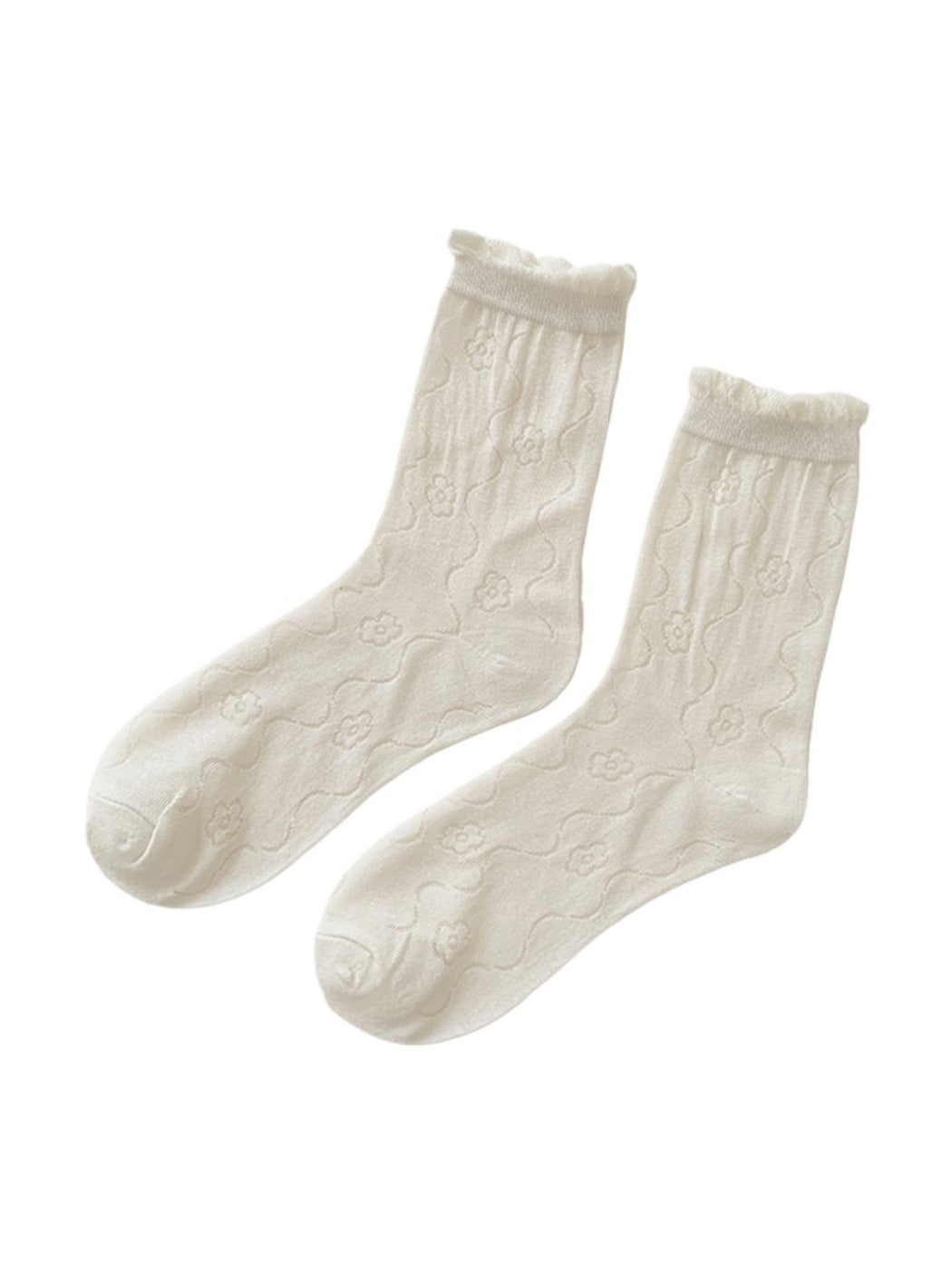 Rufia - Sweet Floral Print Mid-Calf Socks – Fresh & Feminine