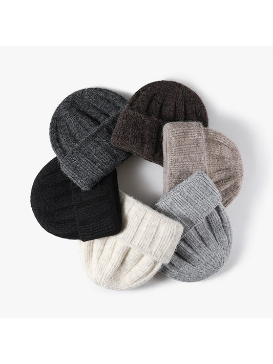 Haila - Round Crown Folded Cuff Knit Beanie