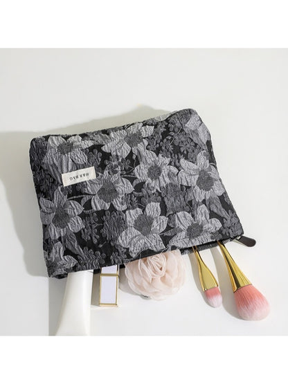 Cosbai - Floral Jacquard Toiletry Bag Cosmetic Pouch